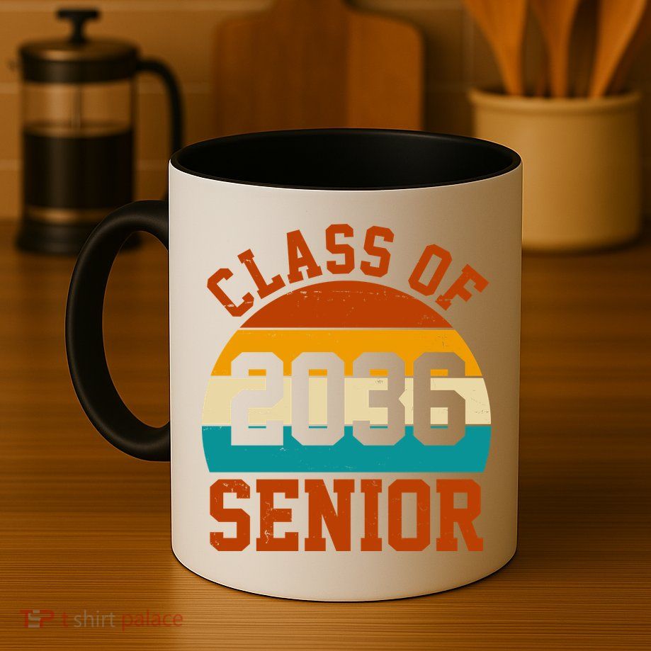 Class Of 2036 Senior Retro Sunset Mug
