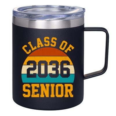 Class Of 2036 Senior Retro Sunset 12oz Stainless Steel Coffee Mug
