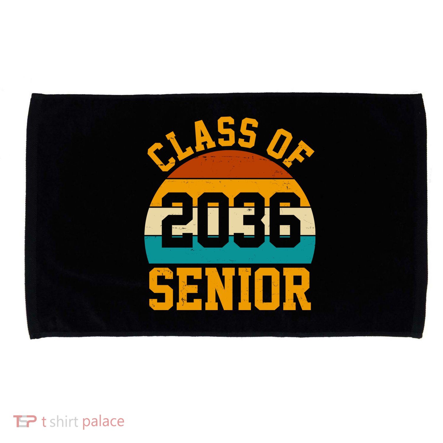 Class Of 2036 Senior Retro Sunset Microfiber Hand Towel