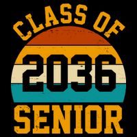 Class Of 2036 Senior Retro Sunset Women's Knotted Racerback Tank