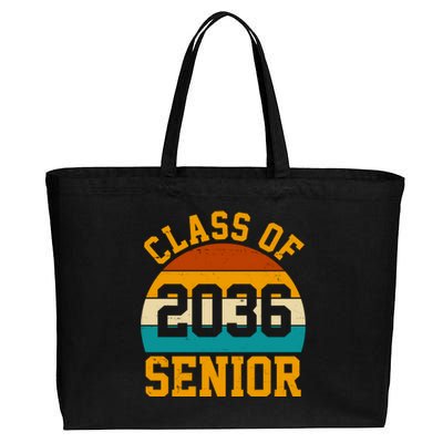 Class Of 2036 Senior Retro Sunset Cotton Canvas Jumbo Tote