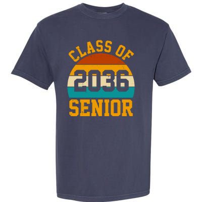 Class Of 2036 Senior Retro Sunset Garment-Dyed Heavyweight T-Shirt