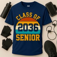 Class Of 2036 Senior Retro Sunset Cooling Performance Crew T-Shirt