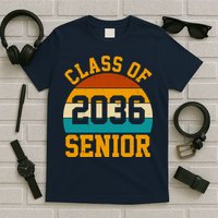 Class Of 2036 Senior Retro Sunset T-Shirt