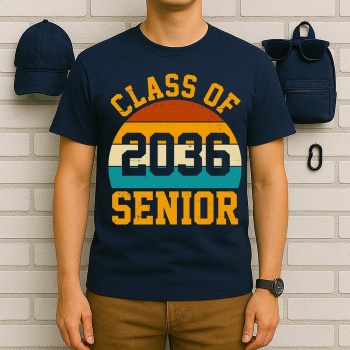 Class Of 2036 Senior Retro Sunset T-Shirt
