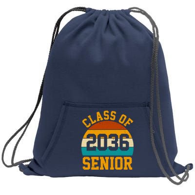 Class Of 2036 Senior Retro Sunset Sweatshirt Cinch Pack Bag