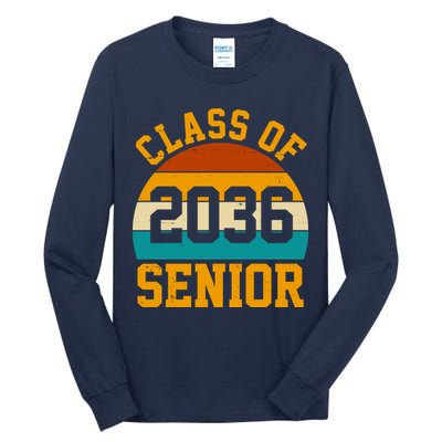 Class Of 2036 Senior Retro Sunset Tall Long Sleeve T-Shirt