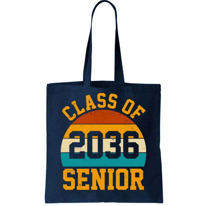 Class Of 2036 Senior Retro Sunset Tote Bag