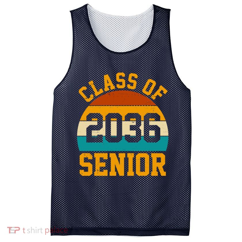 Class Of 2036 Senior Retro Sunset Mesh Reversible Basketball Jersey Tank