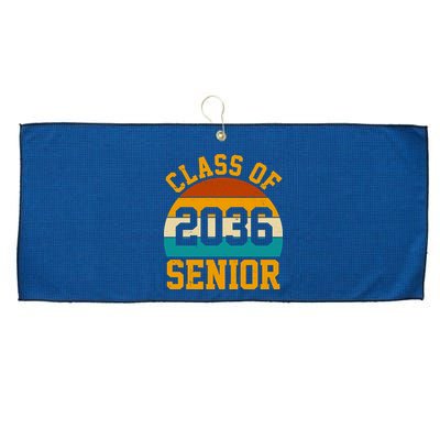 Class Of 2036 Senior Retro Sunset Large Microfiber Waffle Golf Towel