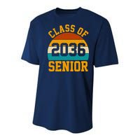 Class Of 2036 Senior Retro Sunset Youth Performance Sprint T-Shirt