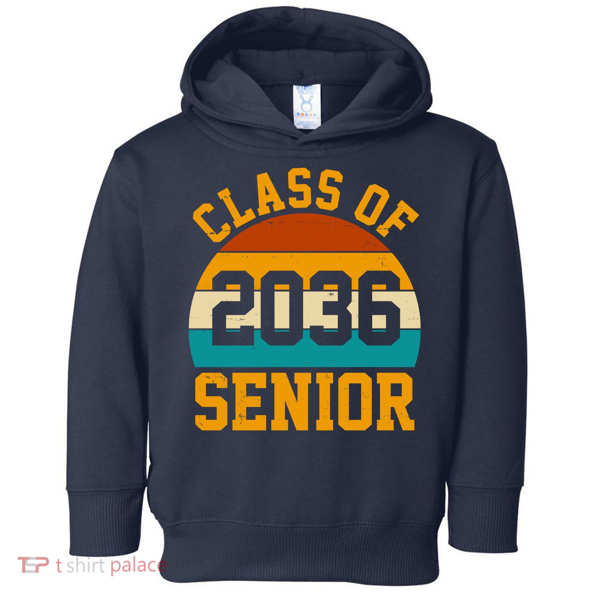 Class Of 2036 Senior Retro Sunset Toddler Hoodie