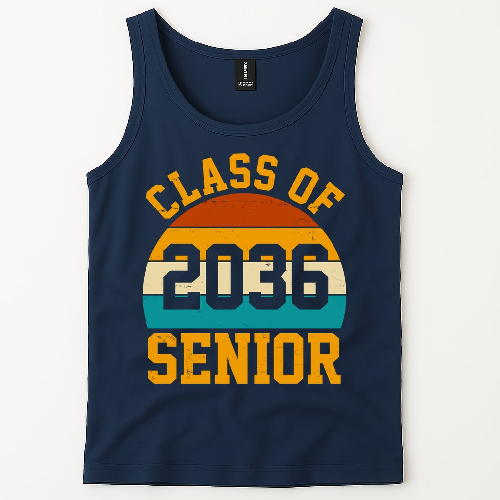 Class Of 2036 Senior Retro Sunset Tank Top