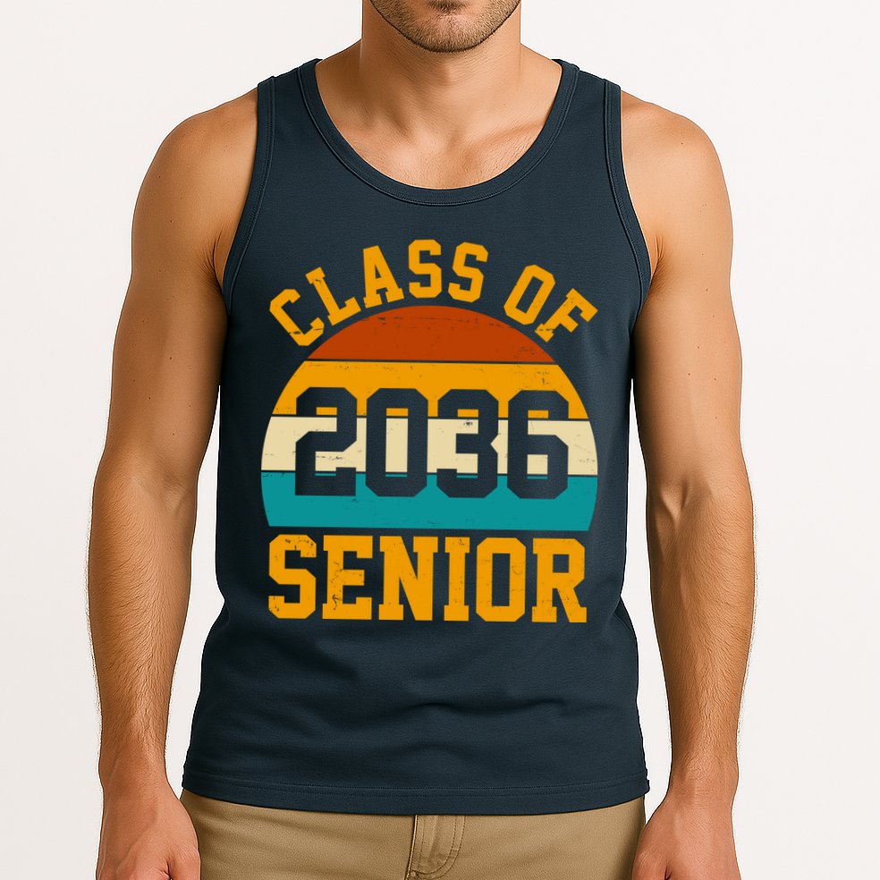 Class Of 2036 Senior Retro Sunset Tank Top