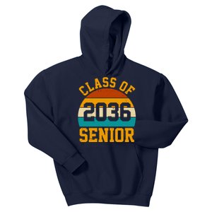 Class Of 2036 Senior Retro Sunset Kids Hoodie