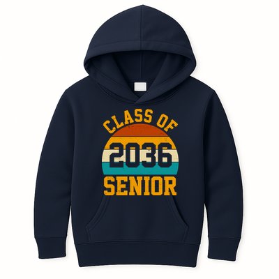 Class Of 2036 Senior Retro Sunset Kids Hoodie