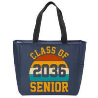 Class Of 2036 Senior Retro Sunset Zip Tote Bag