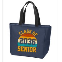 Class Of 2036 Senior Retro Sunset Zip Tote Bag