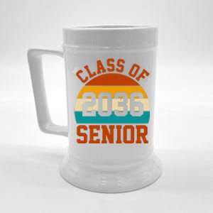 Class Of 2036 Senior Retro Sunset Beer Stein