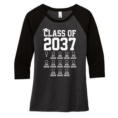 Class Of 2037 Grow With Me Women's Tri-Blend 3/4-Sleeve Raglan Shirt