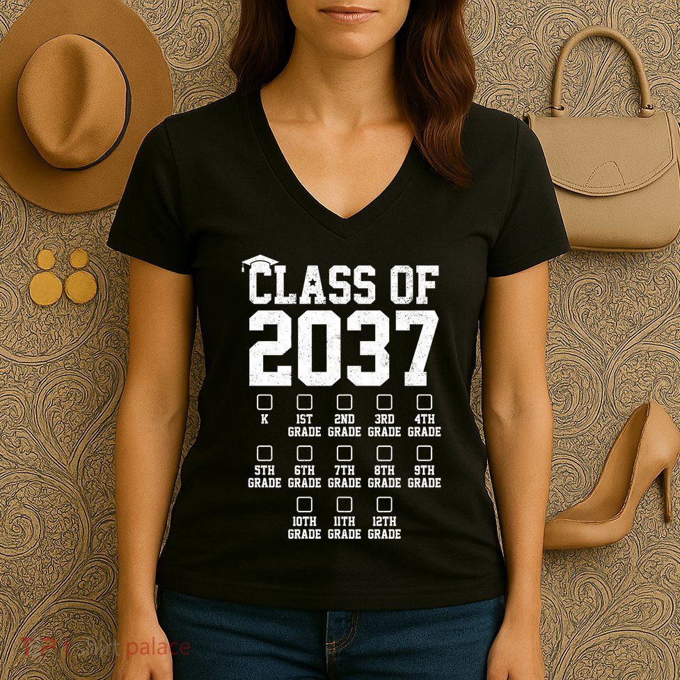 Class Of 2037 Grow With Me Women's V-Neck T-Shirt