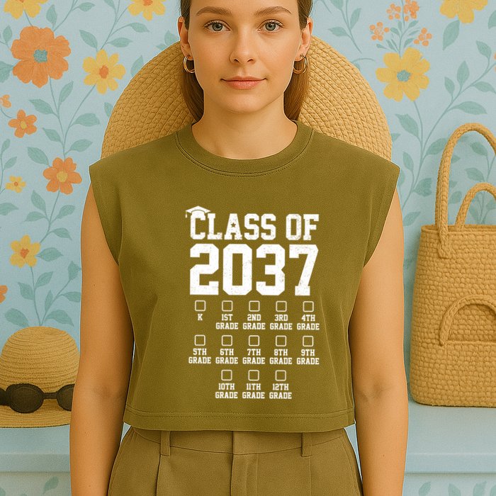 Class Of 2037 Grow With Me Garment-Dyed Women's Muscle Tee