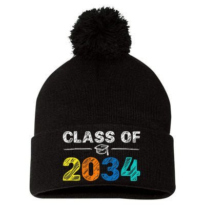 Class of 2034 Grow With Me First Day of School Graduation Pom Pom 12in Knit Beanie