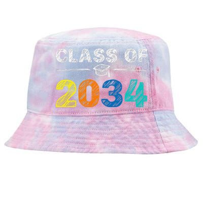 Class of 2034 Grow With Me First Day of School Graduation Tie-Dyed Bucket Hat