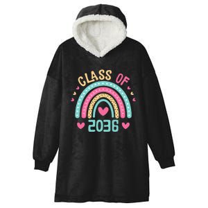 Class Of 2036 Grow With Me First Day Of School Graduation Hooded Wearable Blanket