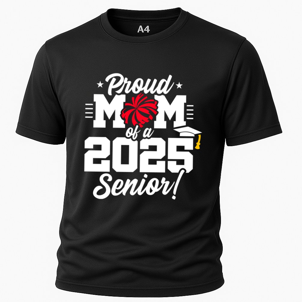 Class Of 2025 Senior Year Cheer Mom Senior 2025 Gift Cooling Performance Crew T-Shirt