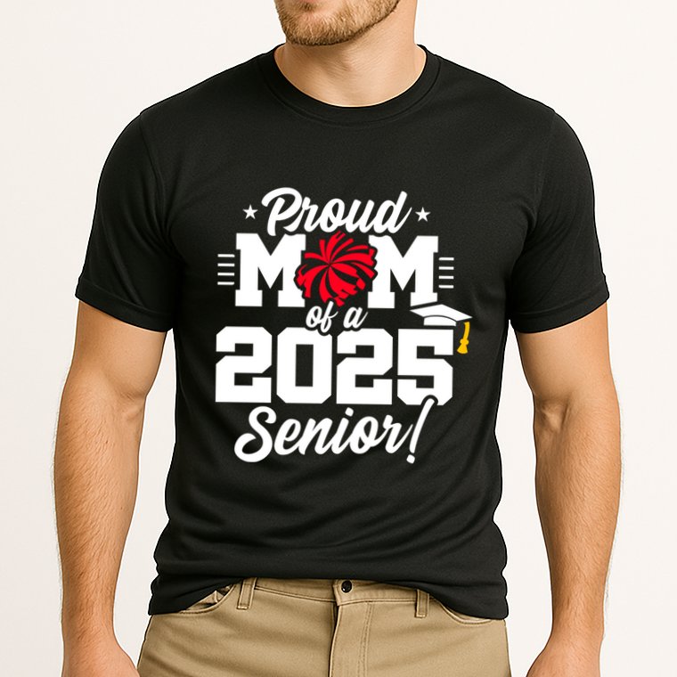 Class Of 2025 Senior Year Cheer Mom Senior 2025 Gift Cooling Performance Crew T-Shirt