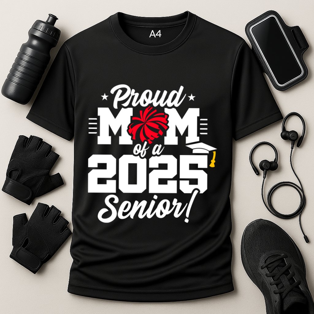 Class Of 2025 Senior Year Cheer Mom Senior 2025 Gift Cooling Performance Crew T-Shirt