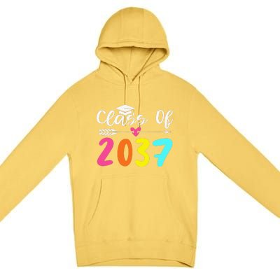 Class Of 2037 Grow With Me Graduation First Day Of School Love Premium Pullover Hoodie