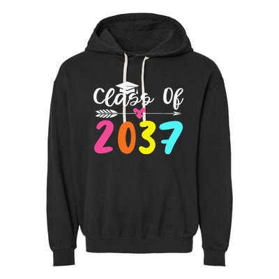 Class Of 2037 Grow With Me Graduation First Day Of School Love Garment-Dyed Fleece Hoodie