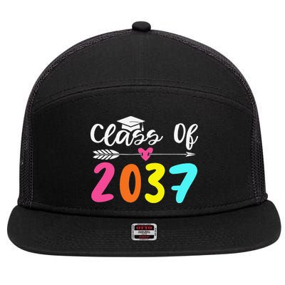 Class Of 2037 Grow With Me Graduation First Day Of School Love 7 Panel Mesh Trucker Snapback Hat
