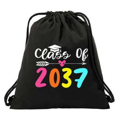 Class Of 2037 Grow With Me Graduation First Day Of School Love Drawstring Bag