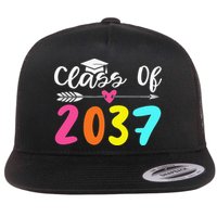 Class Of 2037 Grow With Me Graduation First Day Of School Love Flat Bill Trucker Hat