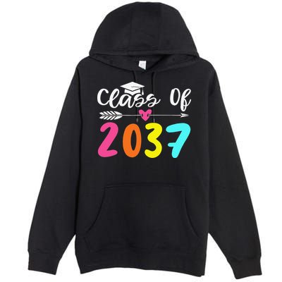 Class Of 2037 Grow With Me Graduation First Day Of School Love Premium Pullover Hoodie
