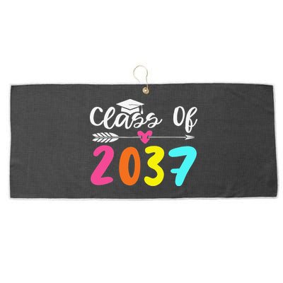 Class Of 2037 Grow With Me Graduation First Day Of School Love Large Microfiber Waffle Golf Towel