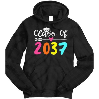 Class Of 2037 Grow With Me Graduation First Day Of School Love Tie Dye Hoodie