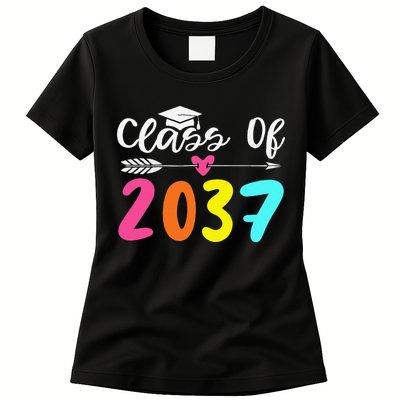 Class Of 2037 Grow With Me Graduation First Day Of School Love Womens T-Shirt