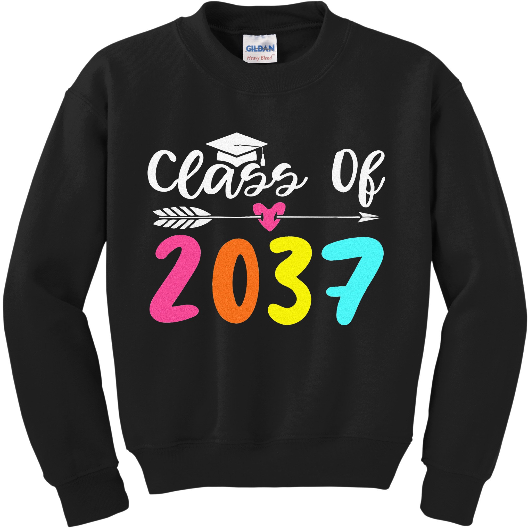 Class Of 2037 Grow With Me Graduation First Day Of School Love Kids Sweatshirt