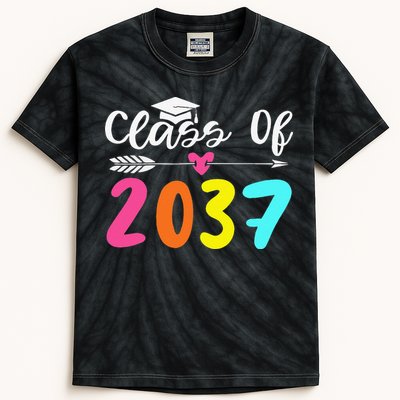 Class Of 2037 Grow With Me Graduation First Day Of School Love Kids Tie-Dye T-Shirt