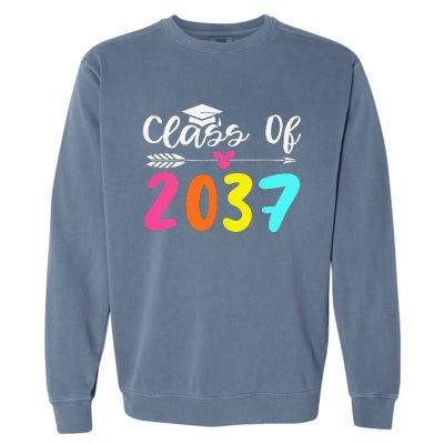 Class Of 2037 Grow With Me Graduation First Day Of School Love Garment-Dyed Sweatshirt