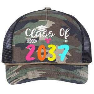 Class Of 2037 Grow With Me Graduation First Day Of School Love Retro Rope Trucker Hat Cap