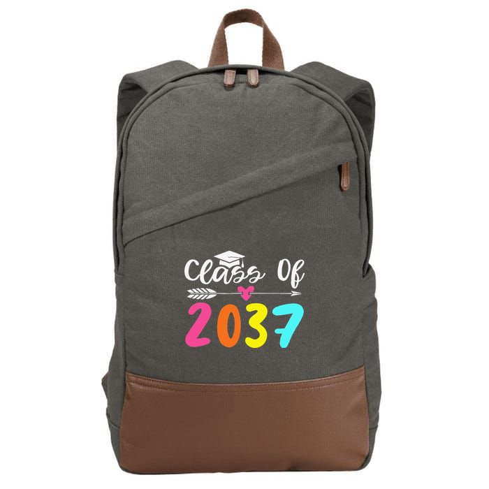 Class Of 2037 Grow With Me Graduation First Day Of School Love Cotton Canvas Backpack