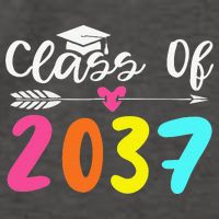 Class Of 2037 Grow With Me Graduation First Day Of School Love Vector Backpack