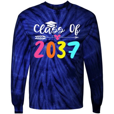 Class Of 2037 Grow With Me Graduation First Day Of School Love Tie-Dye Long Sleeve Shirt