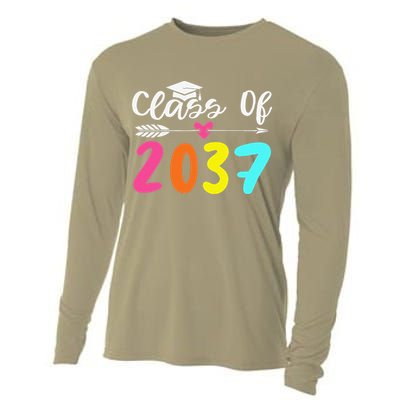 Class Of 2037 Grow With Me Graduation First Day Of School Love Cooling Performance Long Sleeve Crew