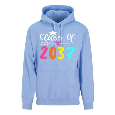 Class Of 2037 Grow With Me Graduation First Day Of School Love Unisex Surf Hoodie